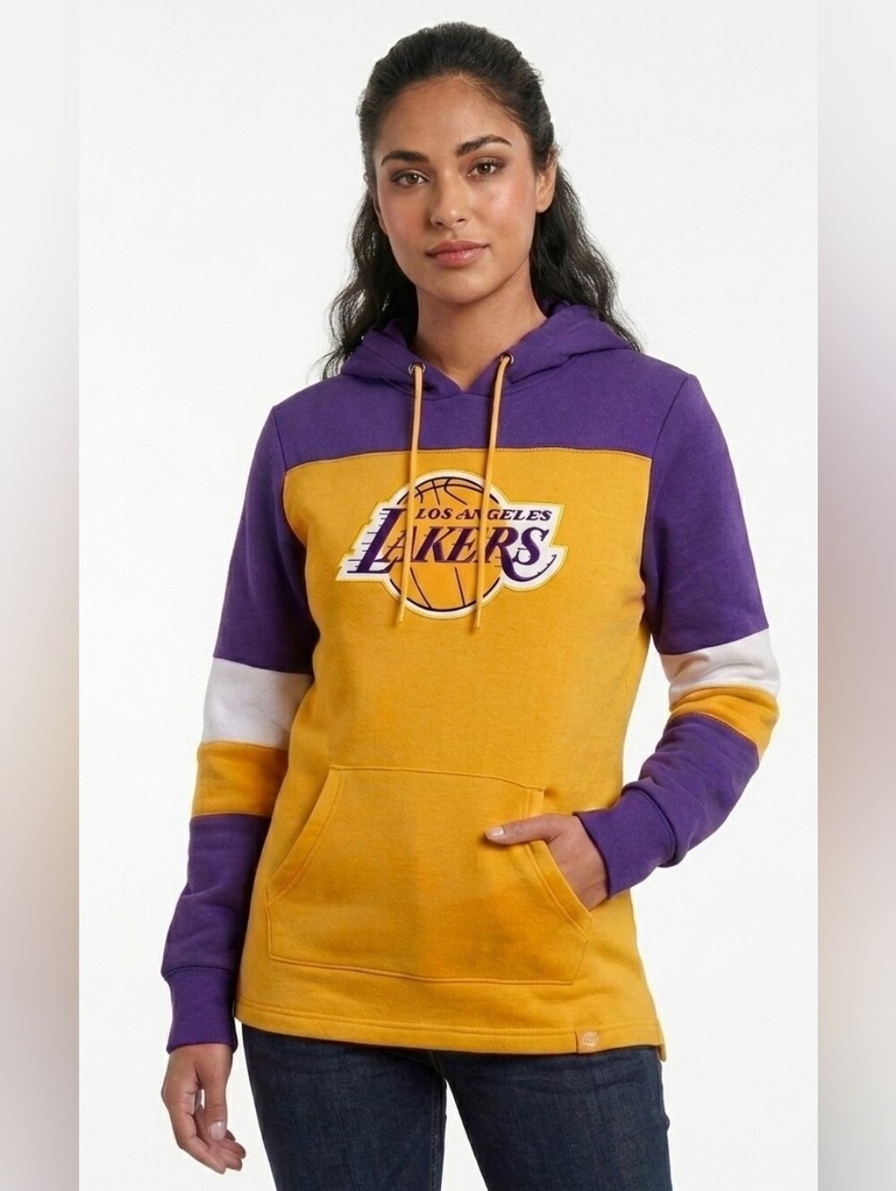 Fanatics Los Angeles Lakers Purple and Yellow Pullover Hoodie Pockets Women's L